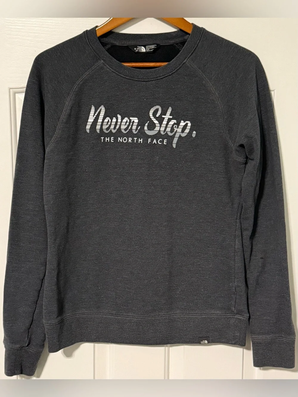 The North Face Never Stop Graphic Crewneck Sweatshirt Gray Women’s Medium